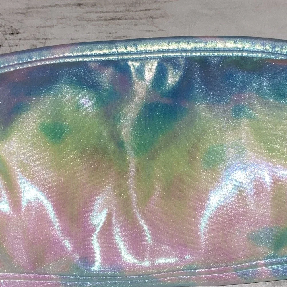 Xhilaration Bikini Top Womens XS Rainbow Pearl Tie Dye Swim Bandeau NEW Target